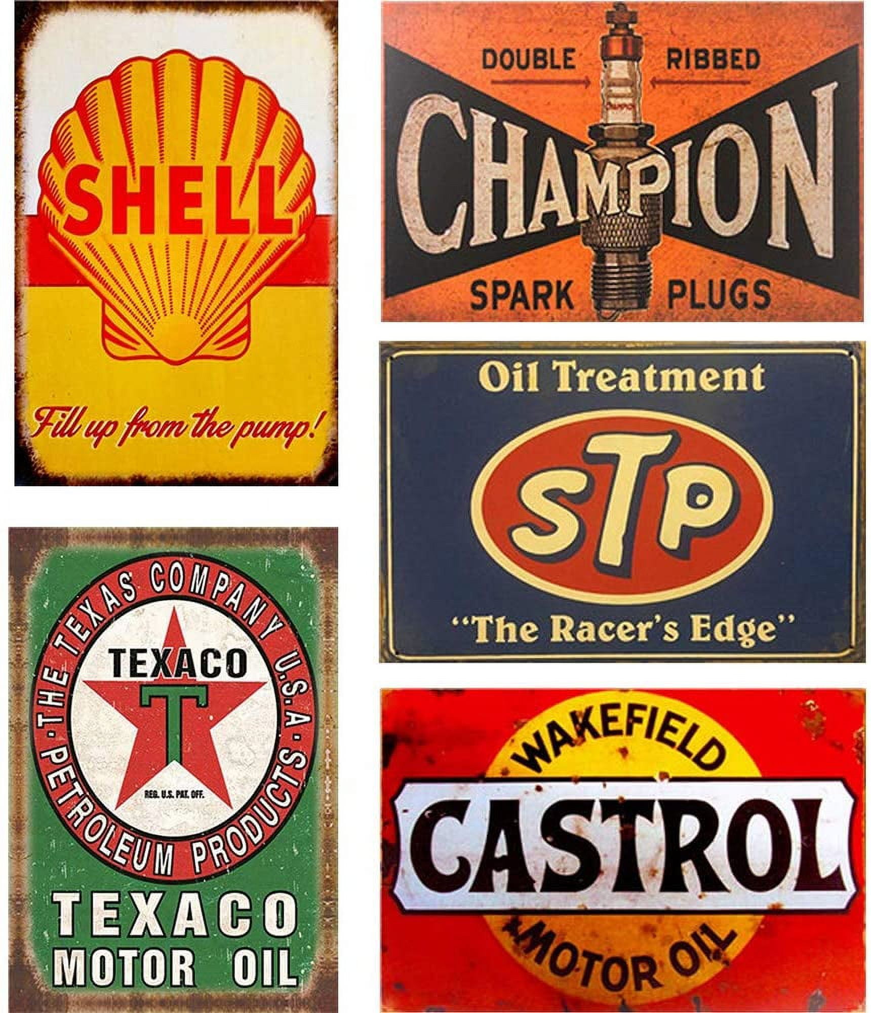 Vintage FlowerBeads Tin Signs - Set of 5