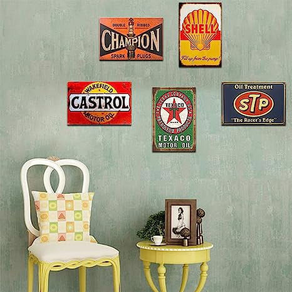 Vintage FlowerBeads Tin Signs - Set of 5