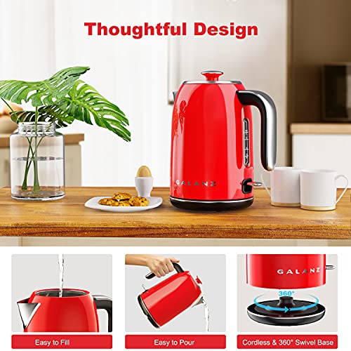 Retro Red Electric Kettle – 1.7L