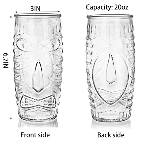6 Pack Tiki Glasses for Exotic Cocktails