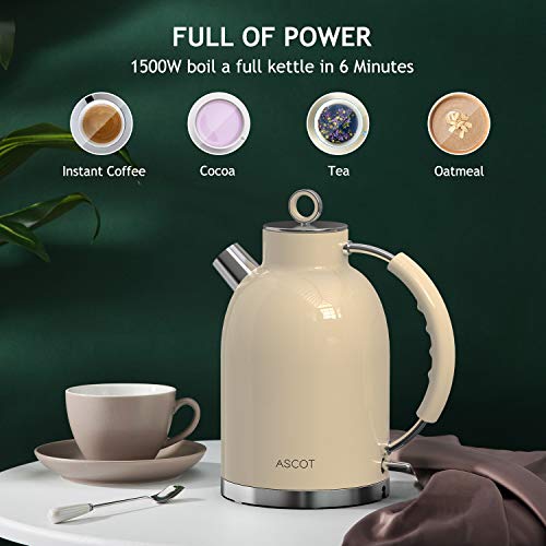 Retro ASCOT Stainless Steel Electric Kettle