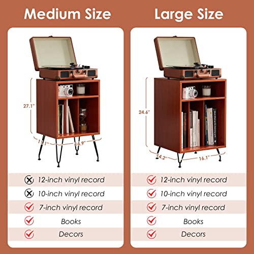 Retro Record Player Table with Storage