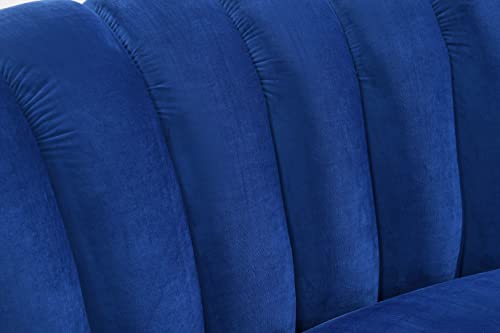 Blue Velvet Curved Modular Sectional for Living Room