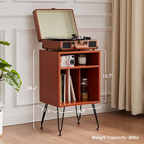 Retro Record Player Table with Storage