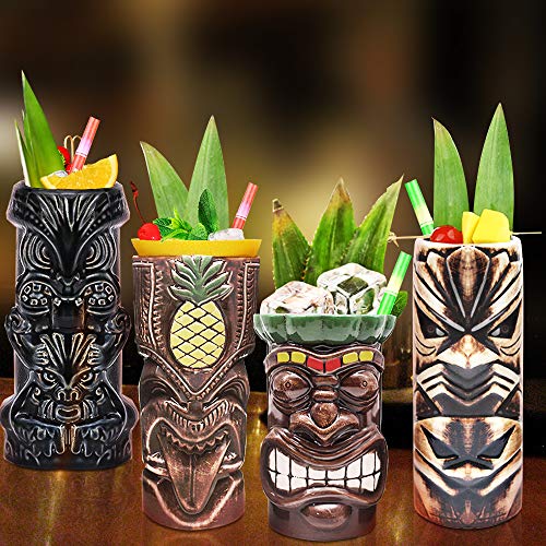 Hawaiian Tiki Mug Cocktail Set