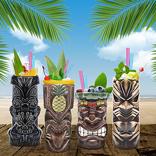 Hawaiian Tiki Mug Cocktail Set