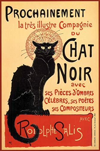 Le Chat Noir The Black Cat Vintage Advertisement Vintage Illustration Art Deco Vintage French Wall Art Nouveau 1920 French Advertising Vintage Poster Prints Cool Wall Decor Art Print Poster 24x36
