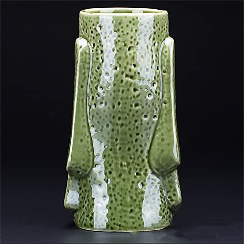 Cute Green Ceramic Tiki Cocktail Glasses