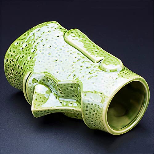 Cute Green Ceramic Tiki Cocktail Glasses