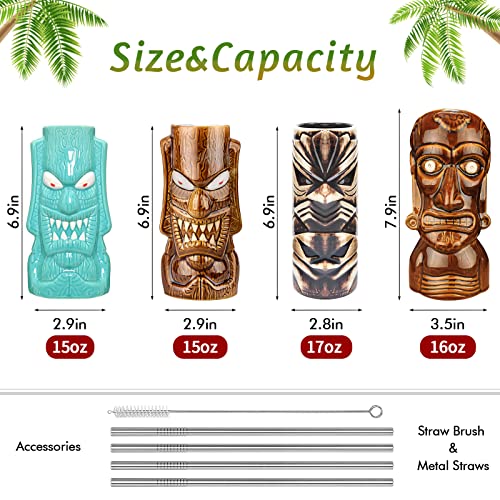 Set of 4 Creative Tiki Glasses