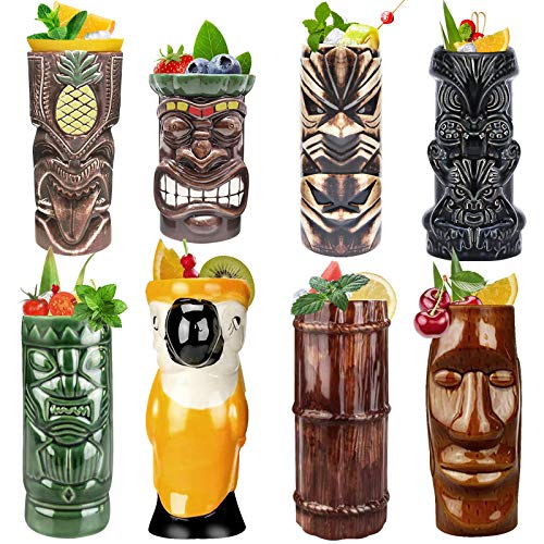 Ceramic Tiki Mugs Set of 8