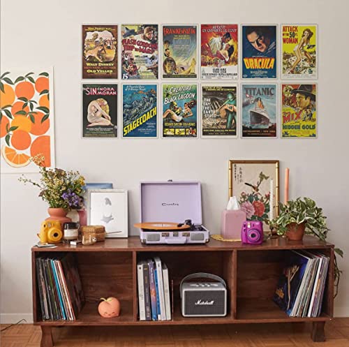Retro Horror Movie Poster Decals - 12 Pack