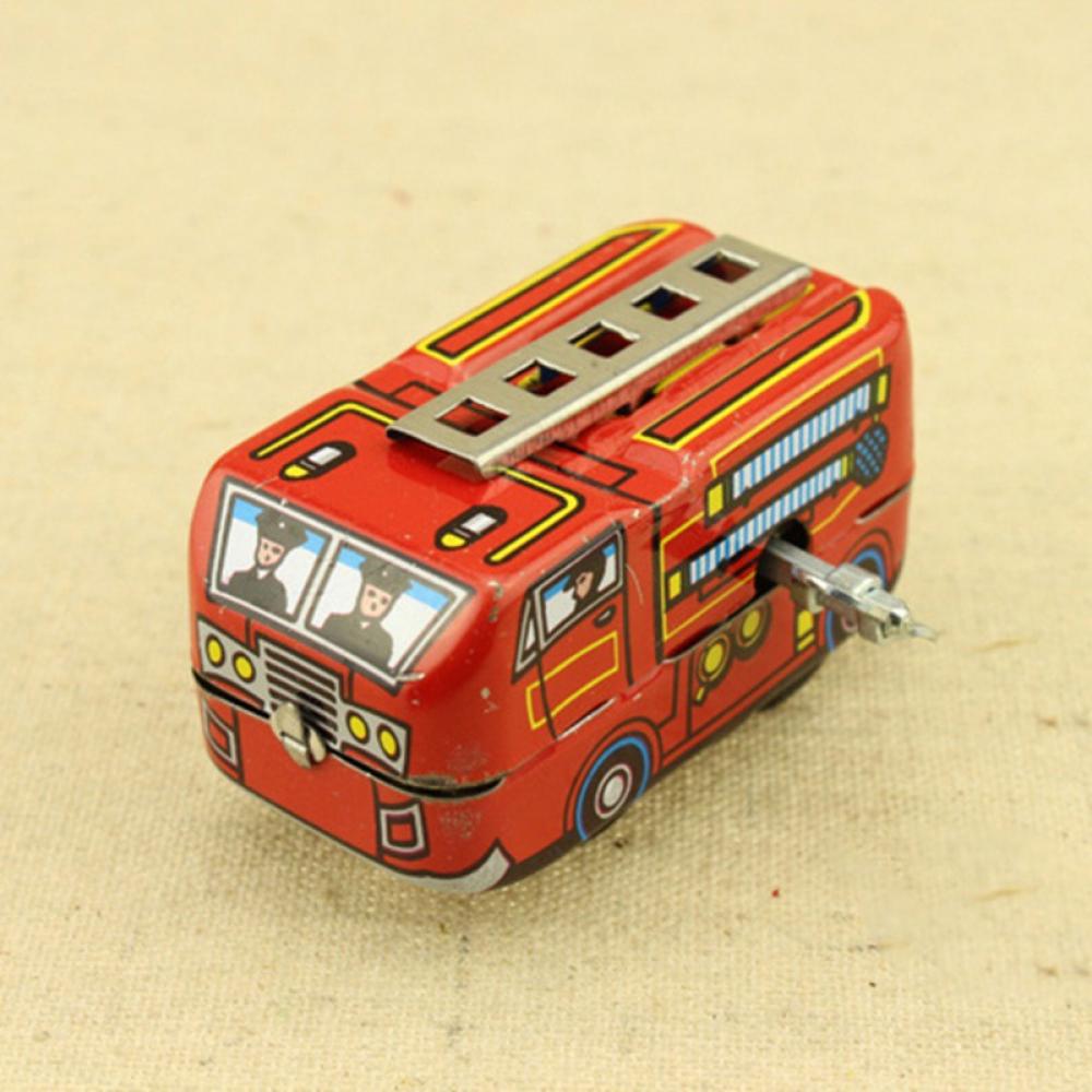 Vintage Clockwork Tin Train Bus Toy for Kids