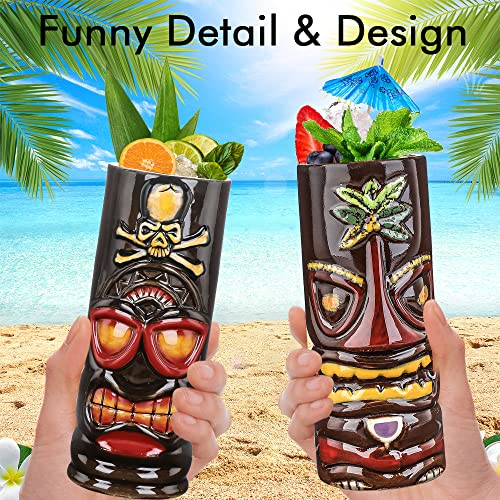 4-Piece Ceramic Tiki Glass Set