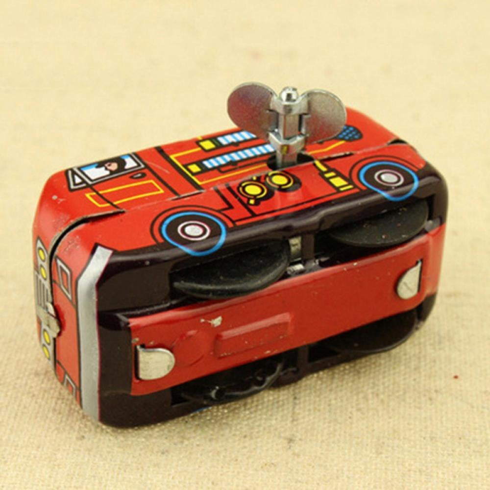 Vintage Clockwork Tin Train Bus Toy for Kids