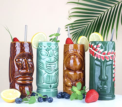 Set of 4 Tiki Cocktail Mugs