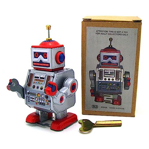 Silver Tin Robot - Retro Novelty Toy