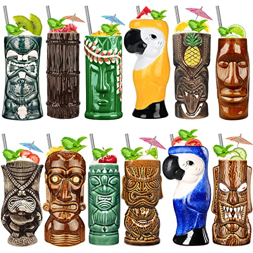 Hawaiian Tiki Mug Cocktail Set (12pcs)