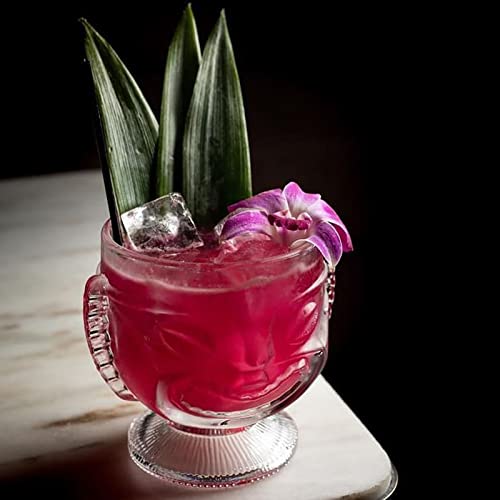 4 Pack Clear Tiki Glasses Set