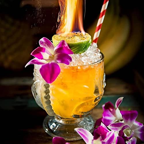 4 Pack Clear Tiki Glasses Set