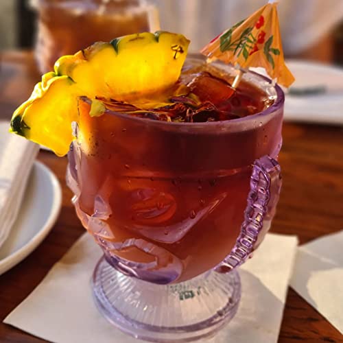 4 Pack Clear Tiki Glasses Set