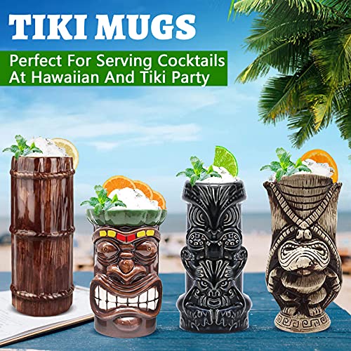 Tiki Luau Cocktail Mugs Set - 8pcs