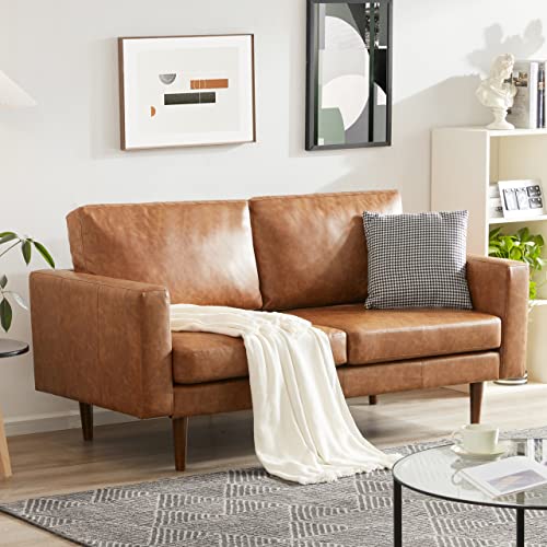 Retro Brown Mid Century Love Seat Sofa