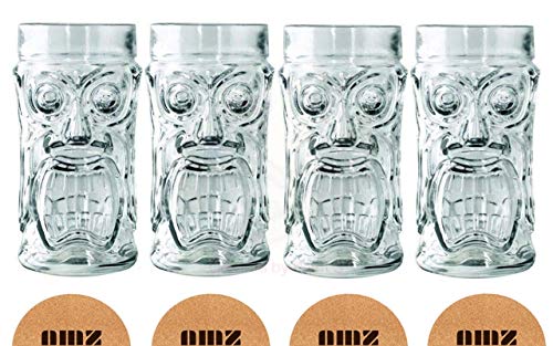 Screaming Tiki Cooler Glasses & Picks Set