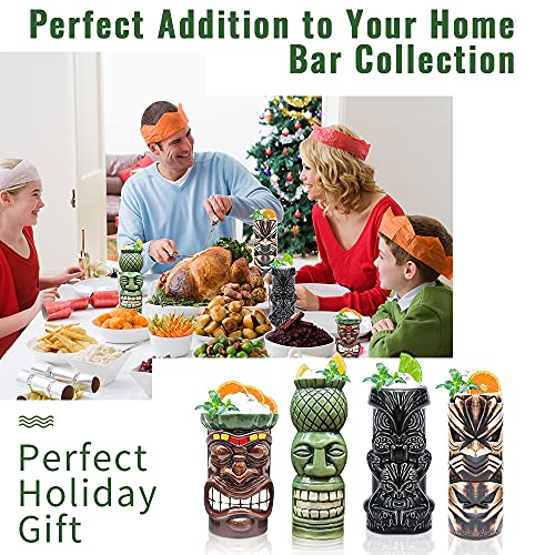 Tiki Luau Cocktail Mugs Set - 8pcs