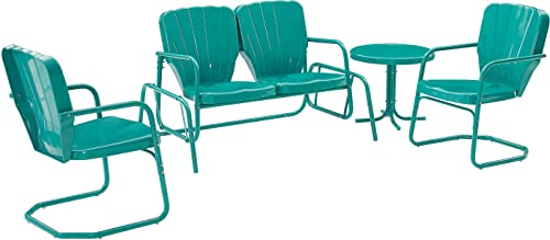 Turquoise Retro 4-Piece Outdoor Conversation Set