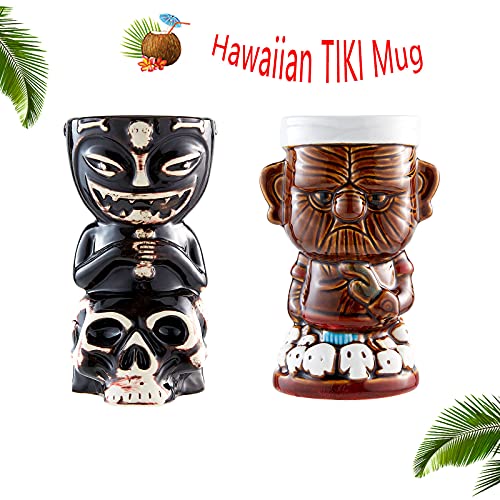 Hawaiian Tiki Cocktail Mugs Set - 2 Pieces