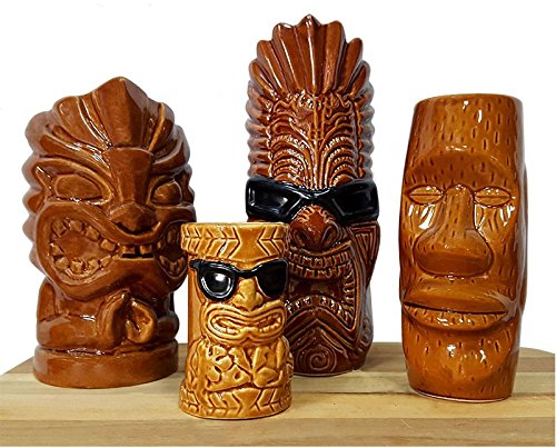 BarConic Tiki Mugs Drinkware Package 1 - Set of 4