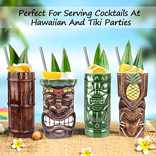 Tiki Cocktail Mugs Set of 4