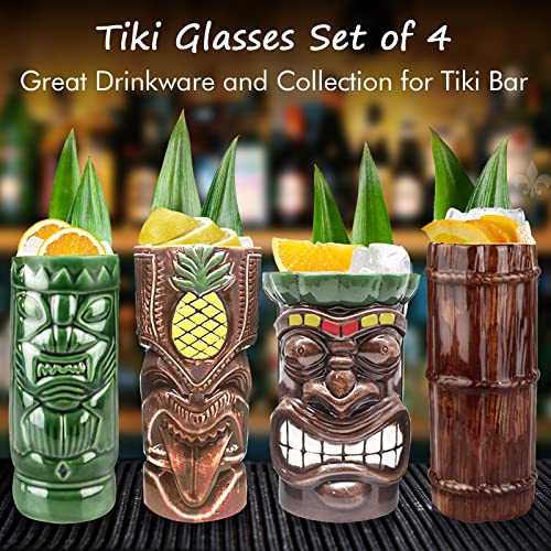 Tiki Cocktail Mugs Set of 4