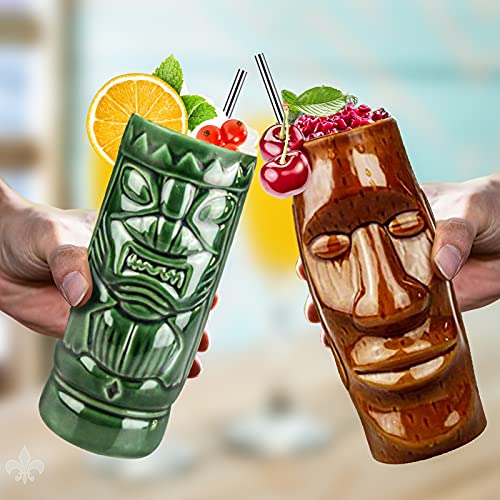 Hawaiian Tiki Cocktail Mugs Set