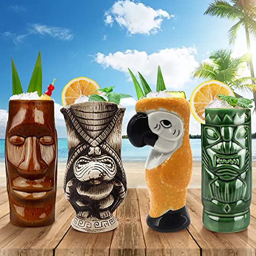 Hawaiian Tiki Cocktail Mugs Set
