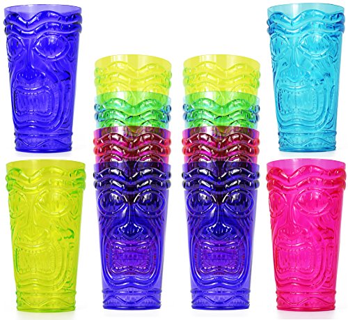 12 Tiki Cups - Vibrant Reusable Drinkware Set