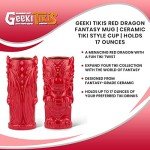 Red Dragon Fantasy Tiki Mug - 17 Oz Ceramic