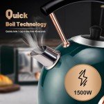 Electric Green Water Kettle with Temperature Gauge