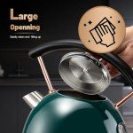 Electric Green Water Kettle with Temperature Gauge