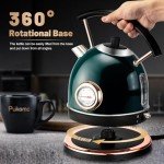 Electric Green Water Kettle with Temperature Gauge
