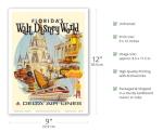 Florida’s Walt Disney World - First Year of Operation - Delta Air Lines - Vintage Airline Travel Poster by Daniel C. Sweeney c.1971 - Master Art Print 9in x 12in