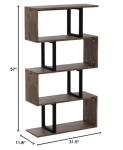 Retro Brown Geometric Bookcase Storage Shelf