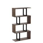 Retro Brown Geometric Bookcase Storage Shelf