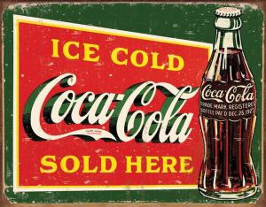 Vintage Coca-Cola Green Tin Wall Art