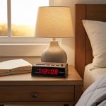 Westclox Retro Wood-Style Super Bright Alarm Clock
