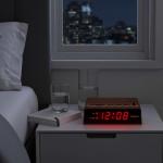 Westclox Retro Wood-Style Super Bright Alarm Clock