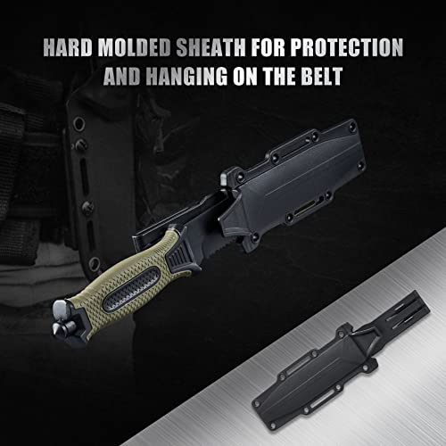 Leopcito 10" Tactical Fixed Blade Knife with Sheath