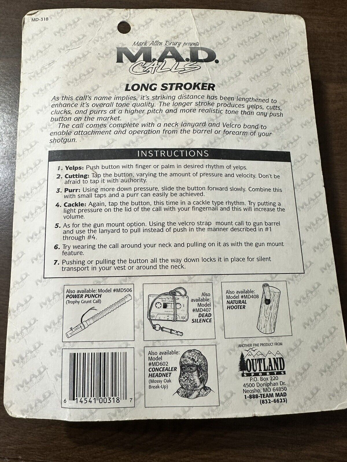 M.A.D. Long Stroker Turkey Call 318 - MAD CALLS