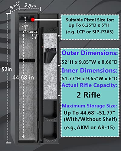 Digital Rifle Safe with Quick Access and Shelf